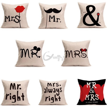 1 Pc Mr Mrs Style Cotton Linen Pillow Covers Pillow Cases Home Only Pillowcase Pillow/GD-D115654 : ì• ì ë‚  - ë„¤ì´ë²„ì‡¼í•‘