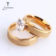 Letdiffery Bling Cubic Zircon Matte Wedding Rings for Couple Gold Titanium  Stainless Steel Romantic Anniversary Women Jewelry|Engagement Rings| -  AliExpress
