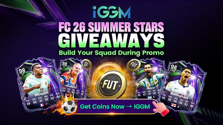 IGGM is having a big sale on FC 26 coins! FC 26 is currently on a promotional period, and this affordable and fast coin service is a must-have for many players. Come and try IGGM!