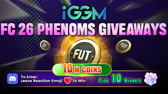 The IGGM FC 26 Phenoms giveaway is now open! Simply leave a like to participate, and 10 lucky winners will be selected to split 10M Coins.