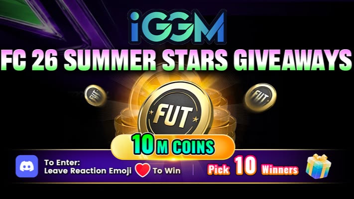 The IGGM FC 26 Summer Stars giveaway is now open! Simply leave a like to participate, and 10 lucky winners will be selected to split 10M Coins.